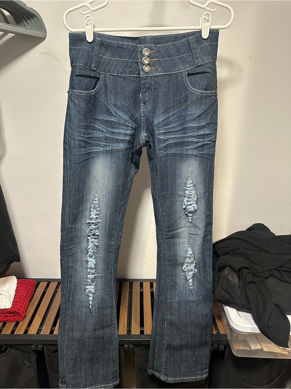 Dark Blue Distressed Men’s Jeans